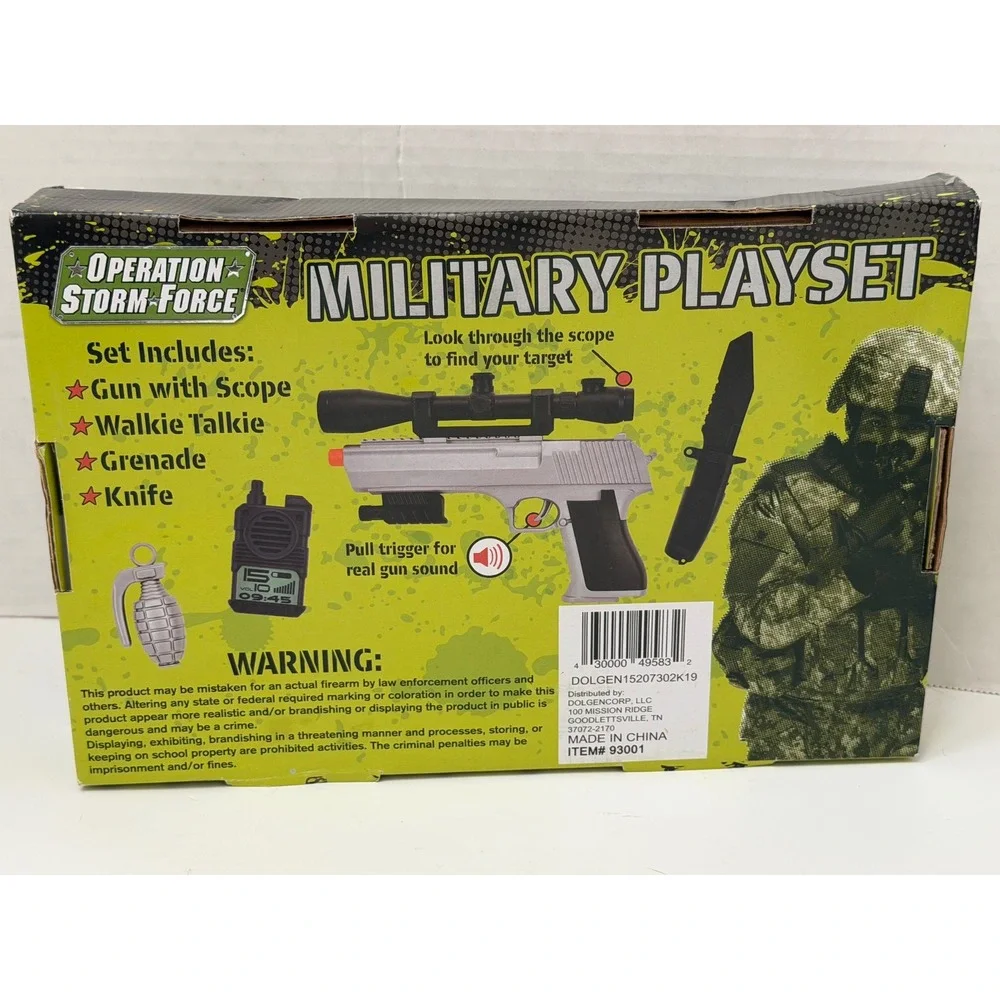 Operation Storm Force Military Playset Toy Gun Scope Walkie Talkie Grenade 93001